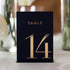 fancy script modern acrylic table number sign